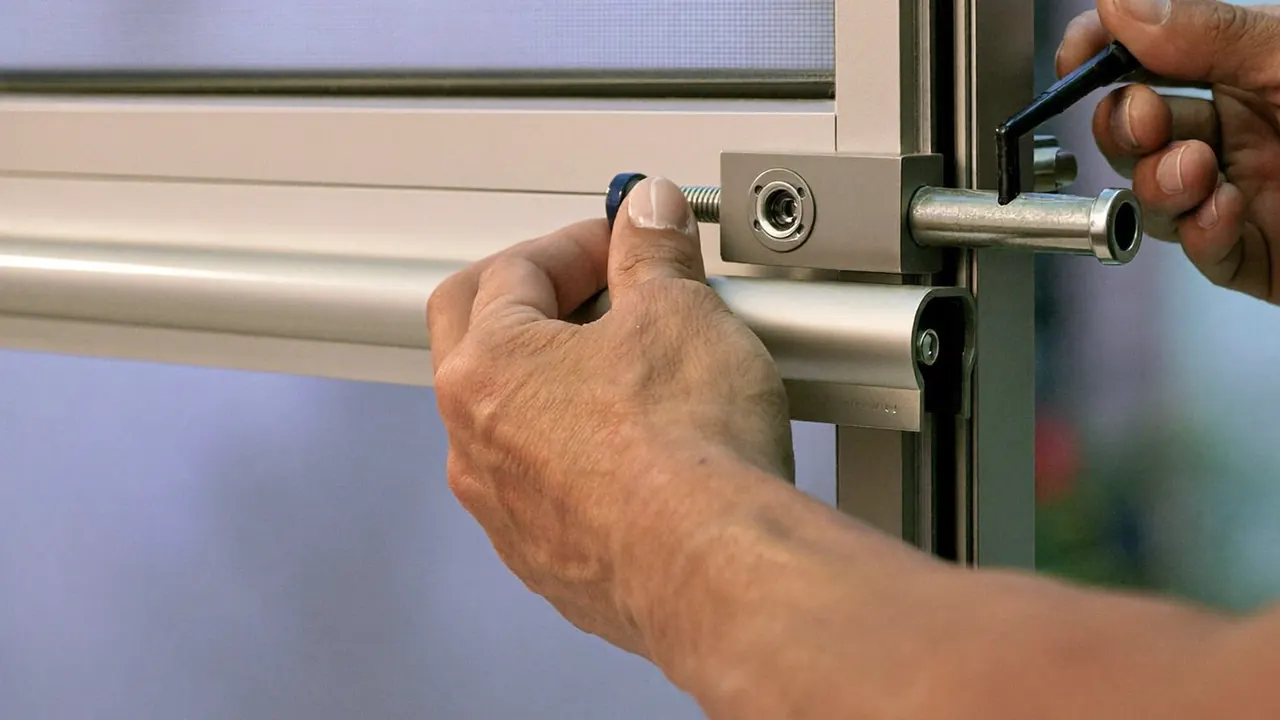 An installer fitting an acoustic laminated glazing unit into a window frame